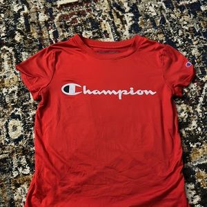 Little boys red champion shirt
